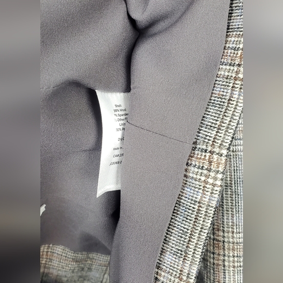 Talbots Blazer Italian Wool Stretch Glen Plaid Boardroom Office Size 16 - Picture 5 of 9